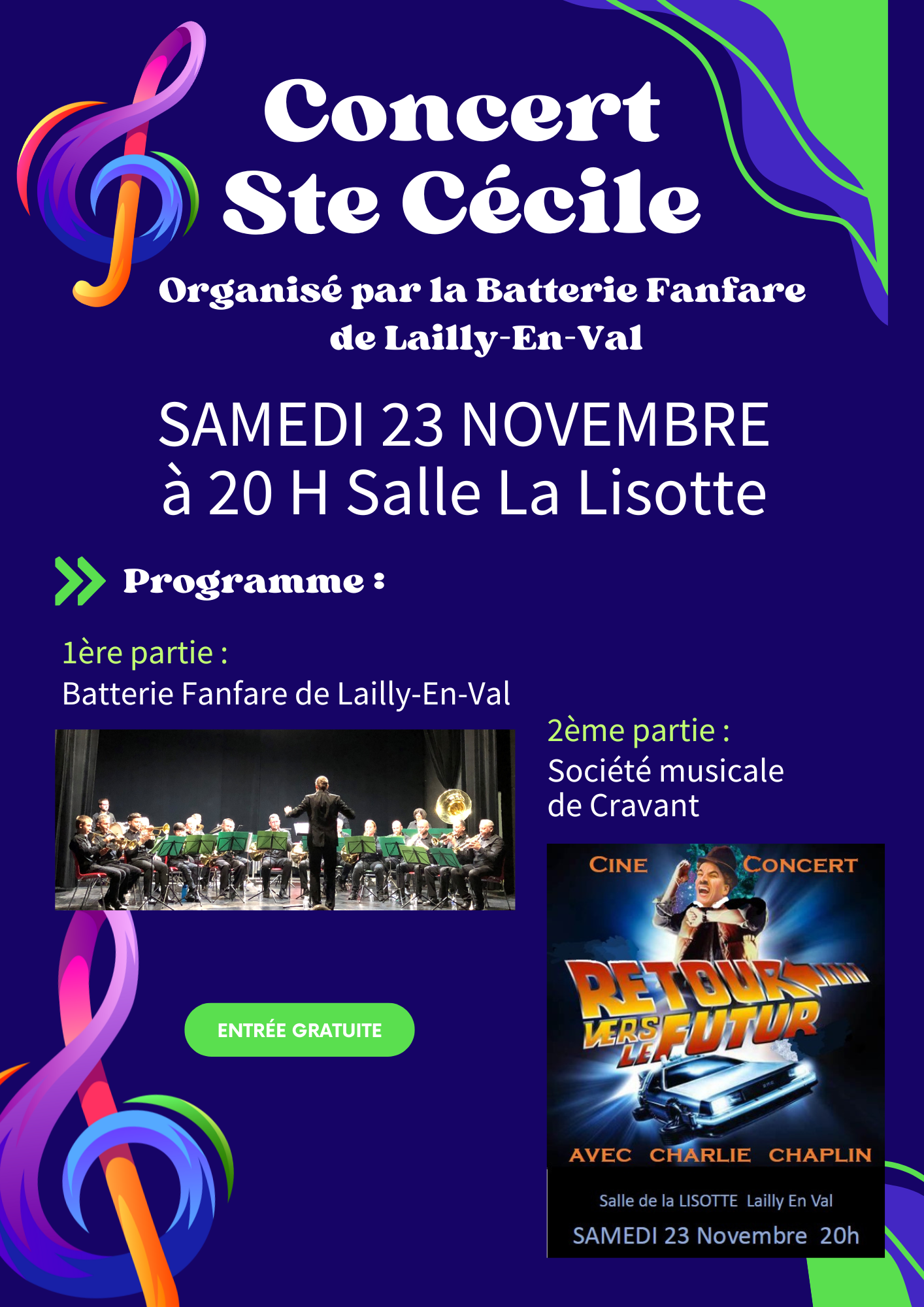 Batterie Fanfare - Affiche concert Ste Cecile 2024